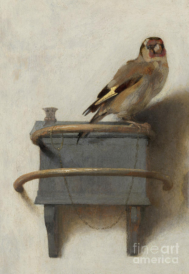 The Goldfinch, 1654  Painting by Carel Fabritius