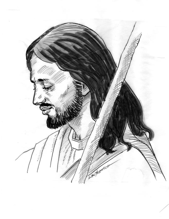 The Good Shepard Drawing by John Lautermilch