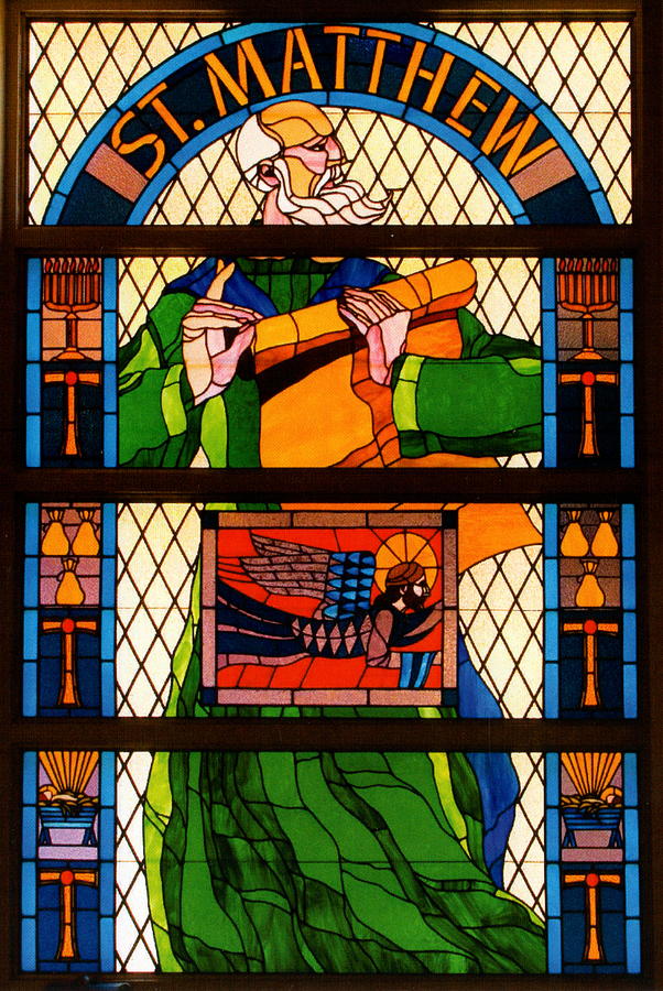 Stained Glass Glass Art - The gospel of St. Matthew by Alan Carlson