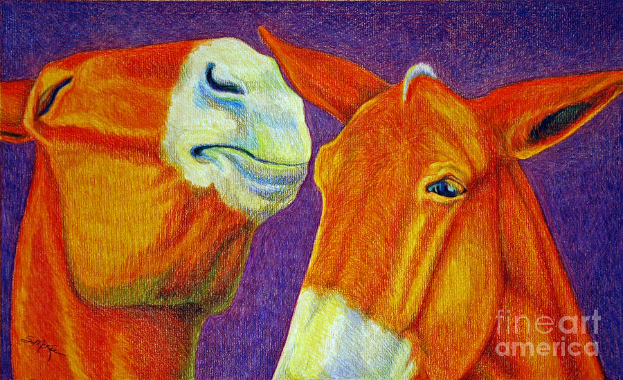 Animal Drawing - The Gossip by Suzanne McKee