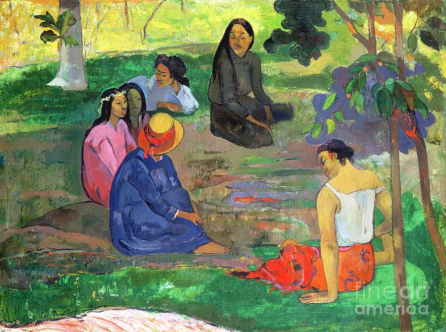The Gossipers Painting by Paul Gauguin