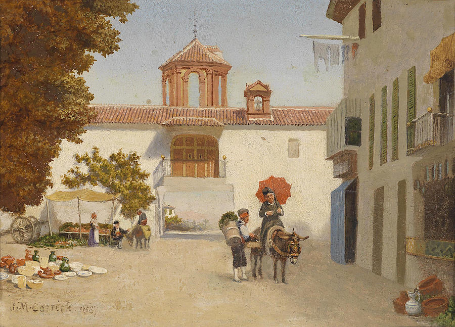 The Granado Gate. Santa Fe near Granada Painting by John Mulcaster Carrick