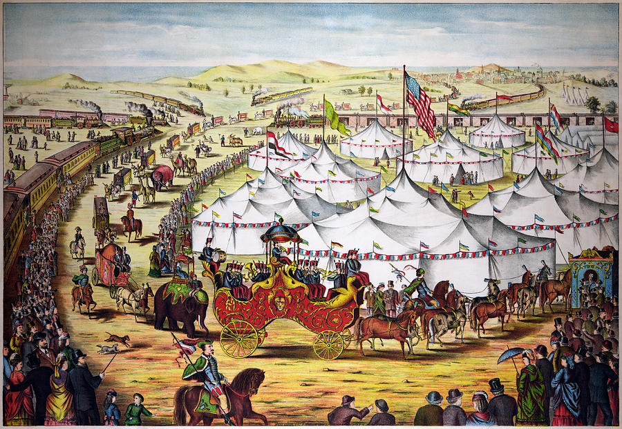 The grand layout, chromolithograph 1874 Painting by Vincent Monozlay