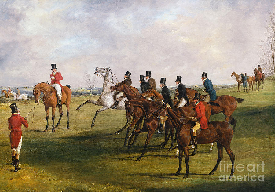 Vintage Painting - The Grand Leicestershire Steeplechase, March 12, 1829  The Start by Henry Thomas Alken