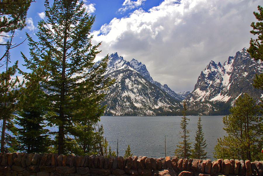 Mountain Photograph - The Grand Tetons and the Lake by Susanne Van Hulst