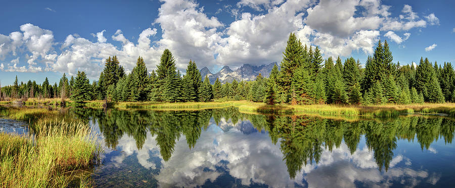 The Grand Tetons National Park Reflection OLena Art Photography  Digital Art by OLena Art