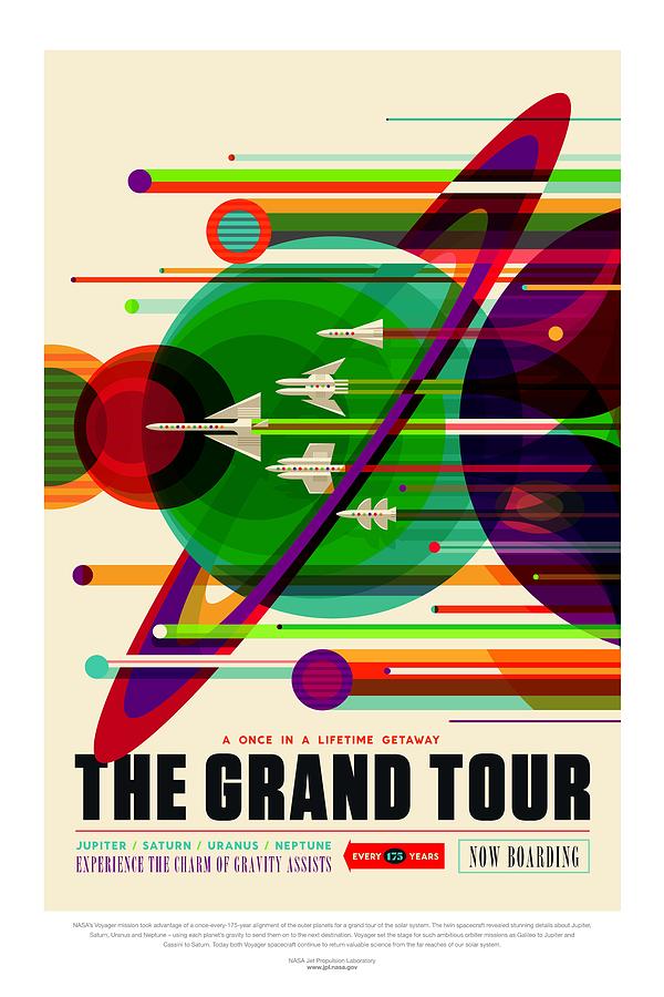 The Grand Tour - JPL Travel Poster Painting by Celestial Images