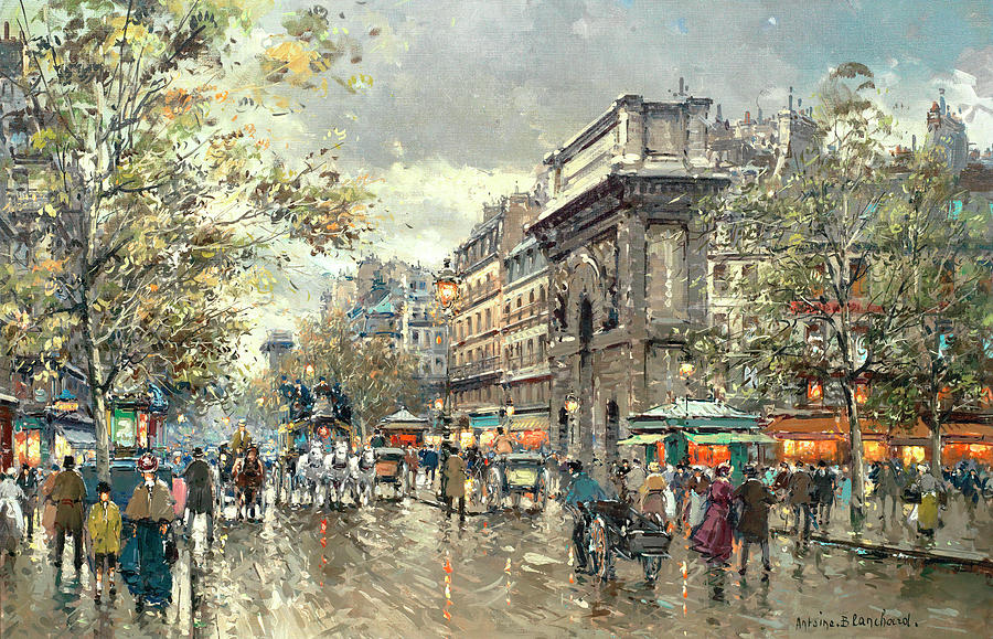 The Grands Boulevards- Porte St. Martin and Porte St. Denis Painting by ...