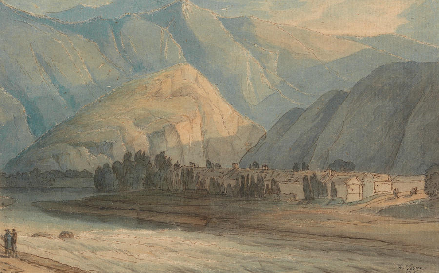 The Grange at the Head of Keswick Lake Painting by Francis Towne