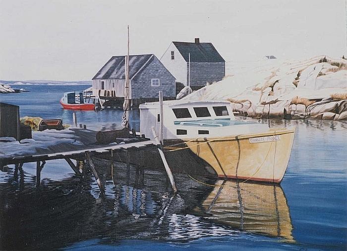 Impressionism Painting - The Granite Prince - Peggys Cove - Nova Scotia by Phil Chadwick