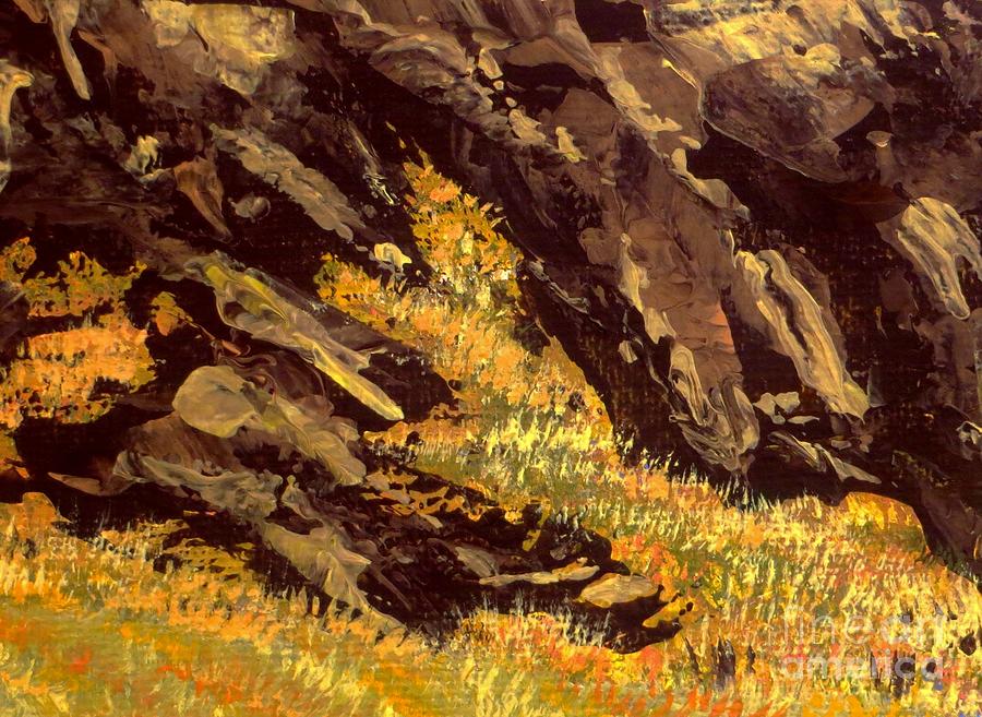 The Grass Upon The Rocks Painting by Tim Townsend
