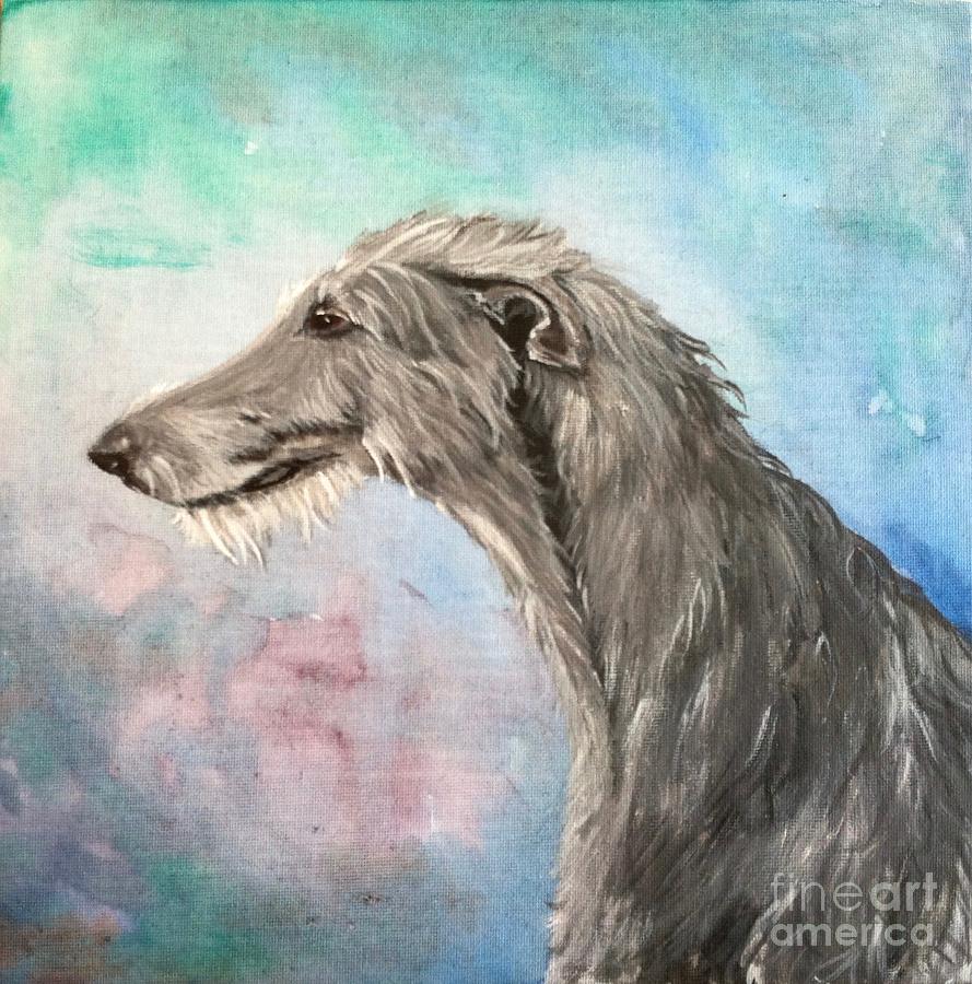 The gray dog Painting by Meegan Pierotti-Tietje - Fine Art America