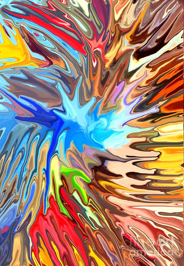 Abstract Digital Art - The Great Barrier Reef by Chris Butler