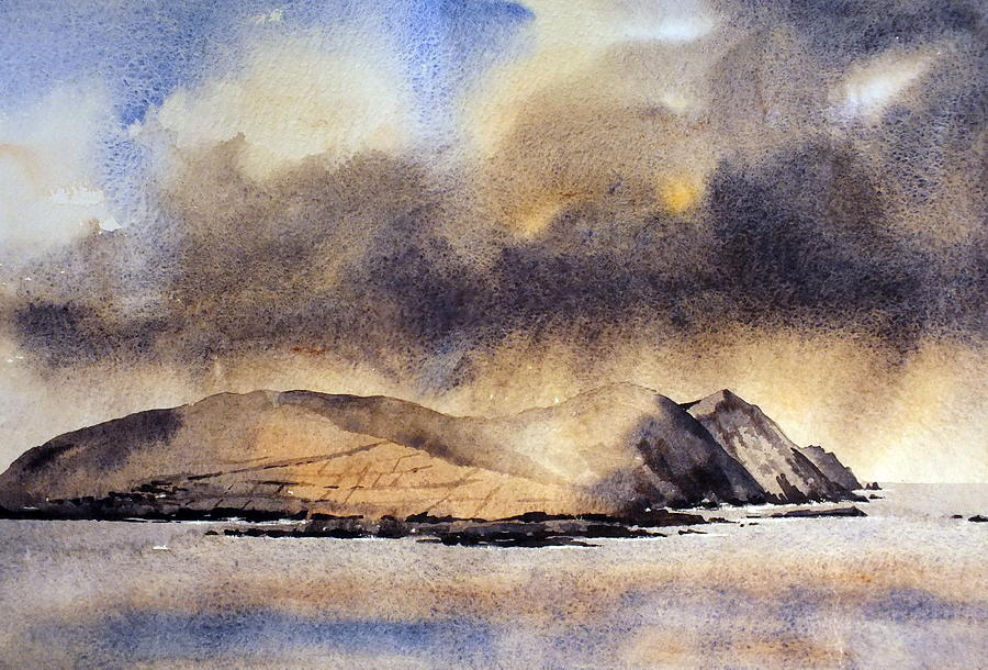 The Great Blasket Island Painting by Val Byrne