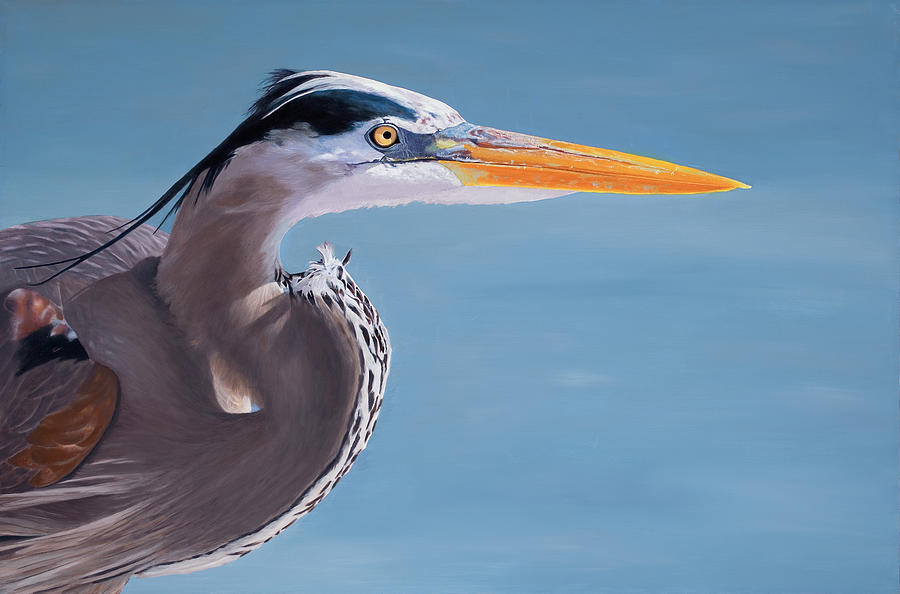 The Great Blue Heron Painting by Stephen Janton - Fine Art America