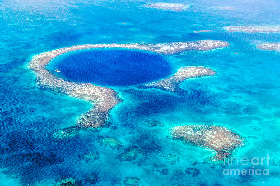 Nature Photograph - The Great Blue Hole of Belize by Matteo Colombo