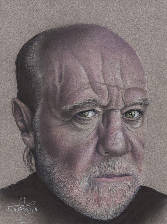 Portrait Drawing - The Great George Carlin by Jonathan Anderson