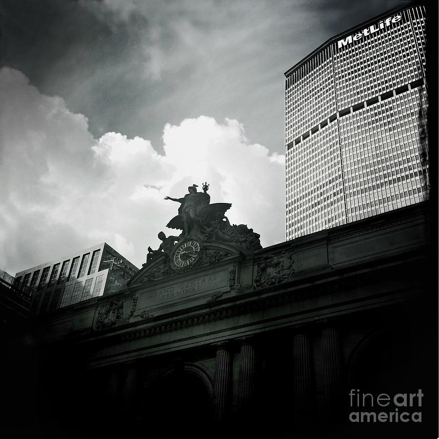 Architecture Photograph - The Great Grand Central Clock - Mercury and MetLife Building by Miriam Danar