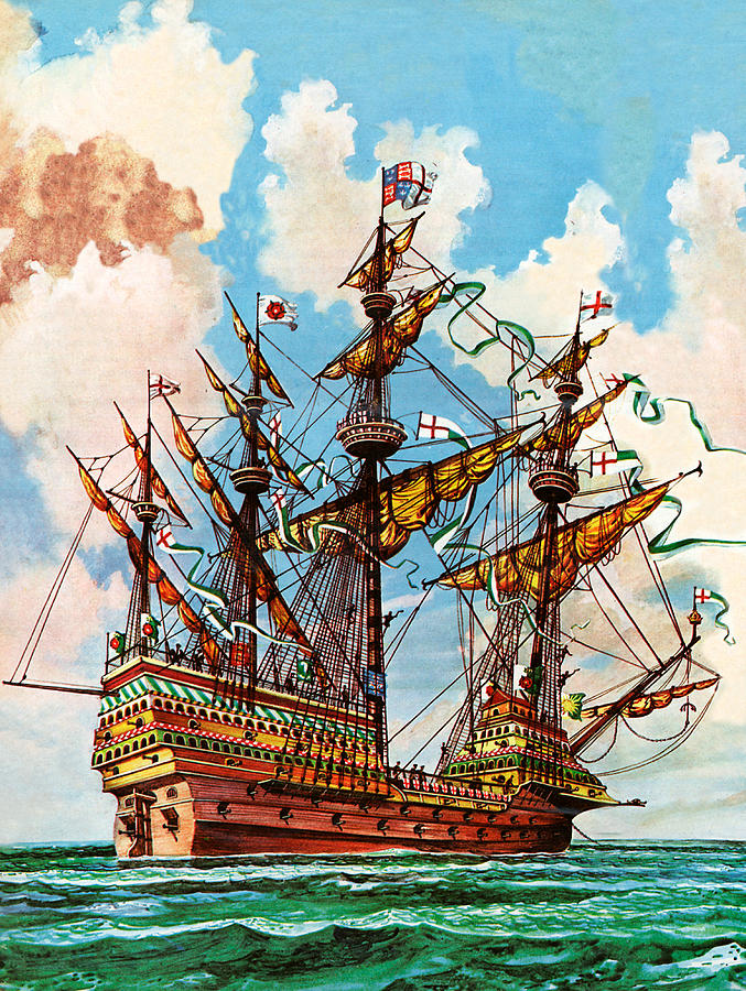 Boat Painting - The Great Harry, flagship of King Henry VIIIs fleet by Peter Jackson