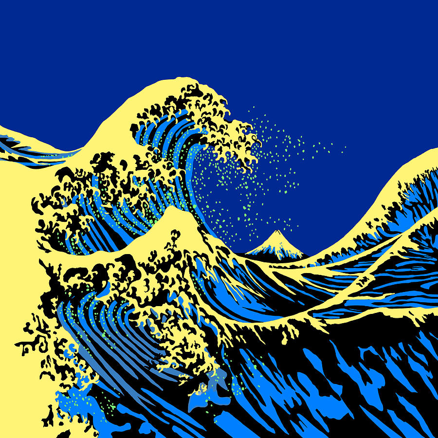 The Great Hokusai Wave Pop Style Decor Digital Art by Garaga Designs