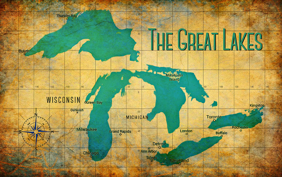 The Great Lakes Digital Art by Greg Sharpe