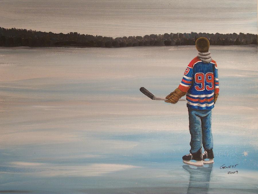Edmonton Oilers Painting - The Great One by Ron  Genest