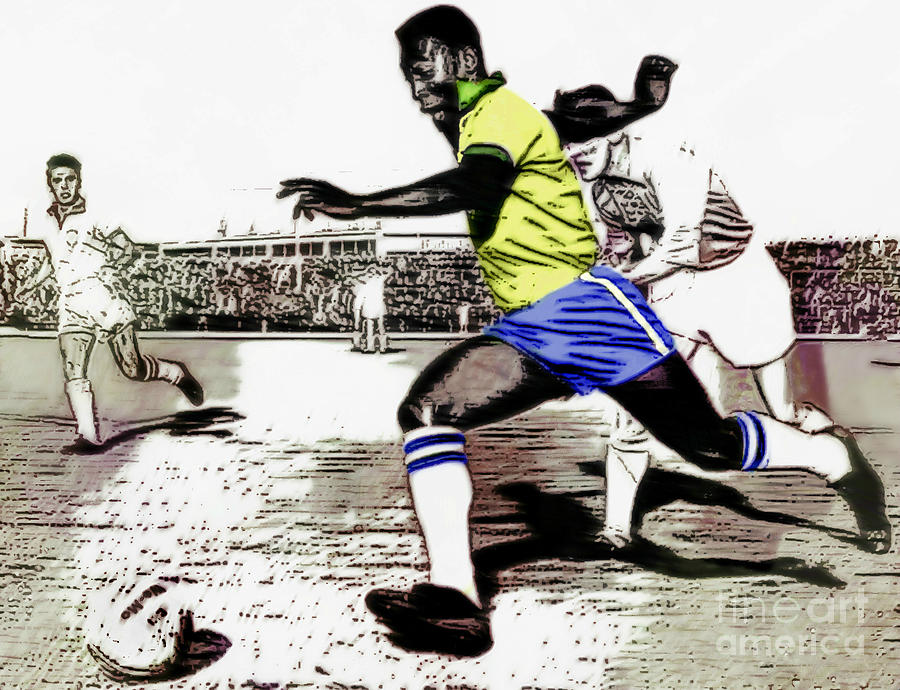 The Great Pele - Soccer Star Painting by Ian Gledhill