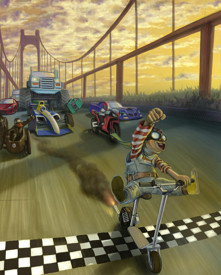 Children Painting - The Great Race by Nicholas Bockelman Children Painting - The Great Race by Nicholas Bockelman