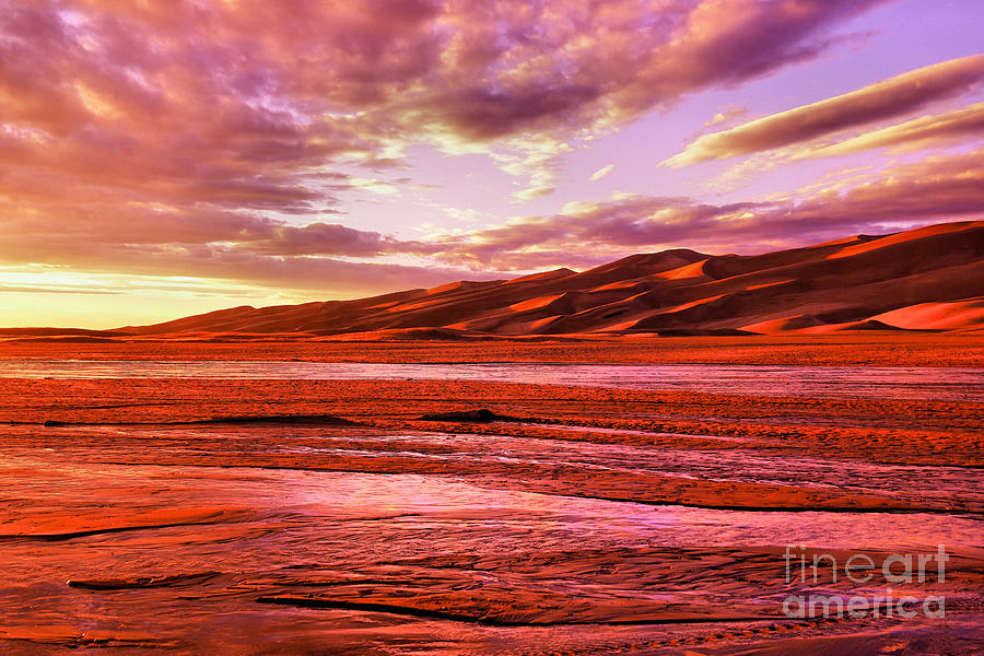 Sunset Photograph - The Great Sand Dunes near sundown by Jeff Swan