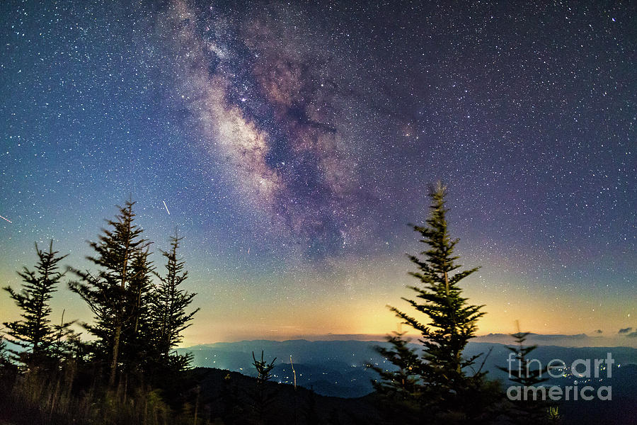 The Great Smokey Mountains and the Milky Way Photograph by Robert Loe