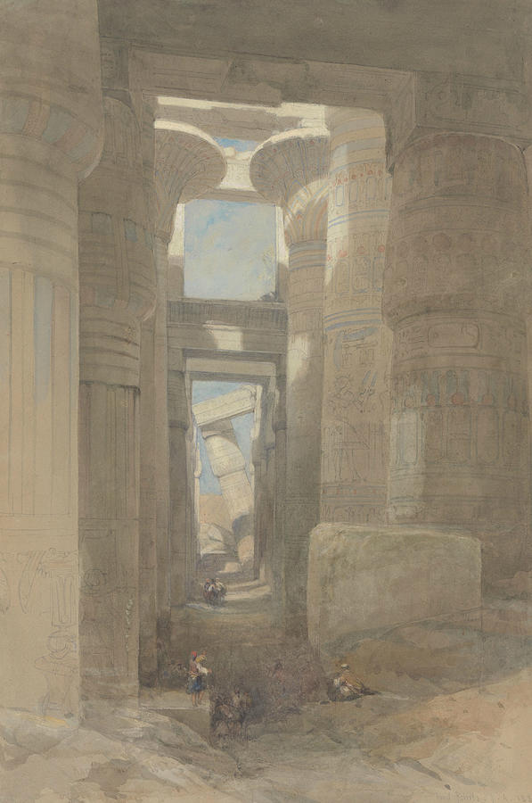 The Great Temple of Amon Karnak, The Hypostyle Hall Painting by David Roberts