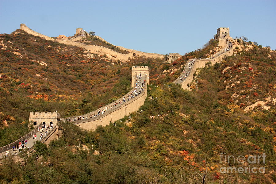 The Great Wall on Beautiful Autumn Day Photograph by Carol Groenen