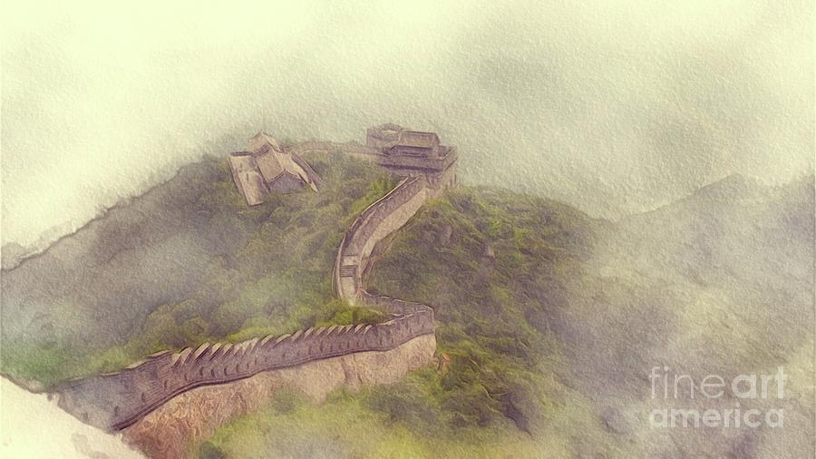 Nature Painting - The Great Wall of China by Esoterica Art Agency