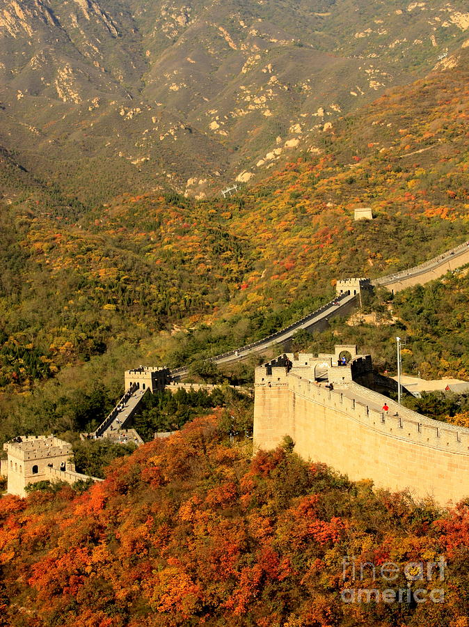 The Great Wall with Fall Colors Photograph by Carol Groenen