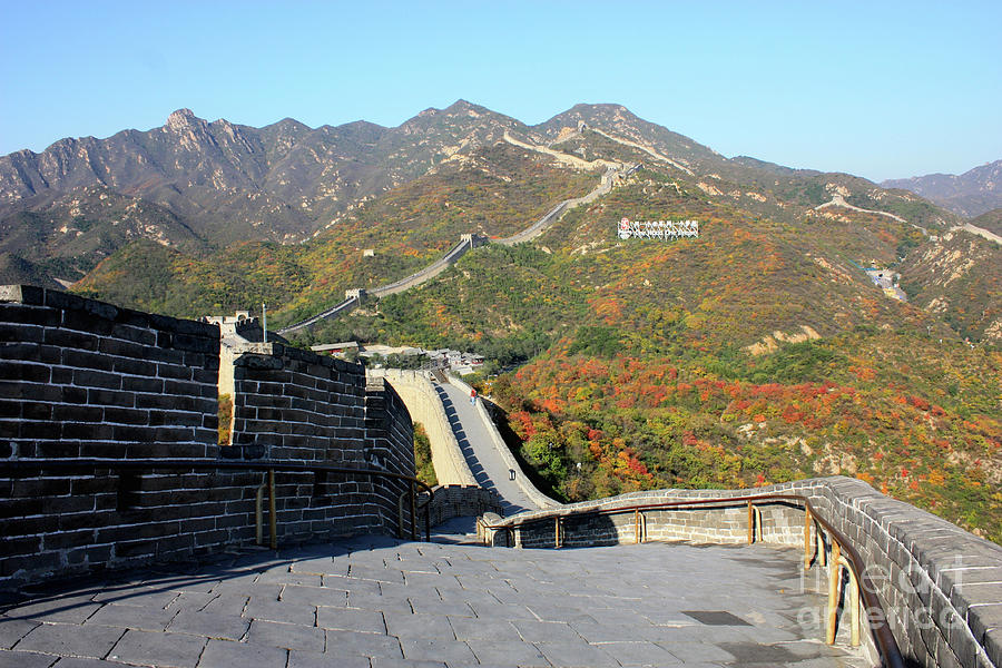 The Great Wall with Mountains Photograph by Carol Groenen