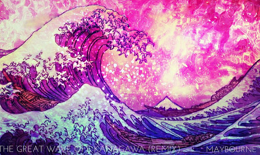The Great Wave Off Kanagawa Remix Digital Art by Connor Maybourne ...