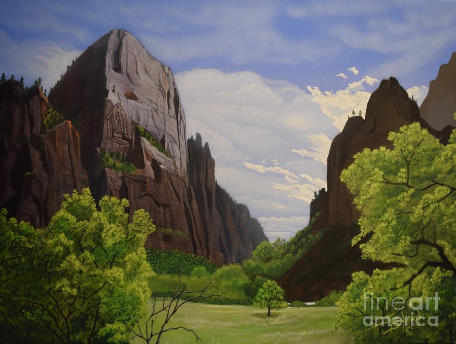 The Great White Throne ZION Painting by Jerry Bokowski