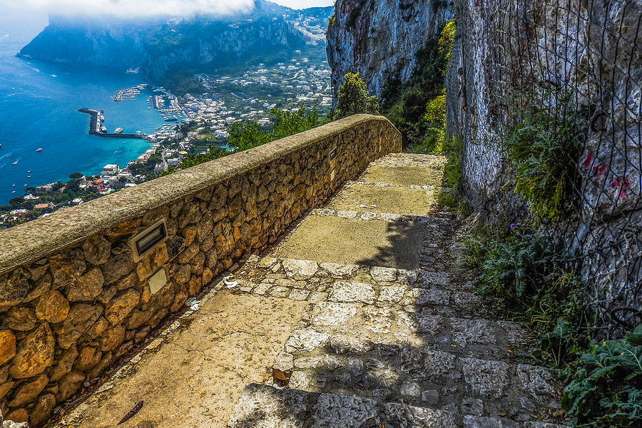 The Phoenician Steps - Isle of Capri Italy Photograph by Marilyn Burton