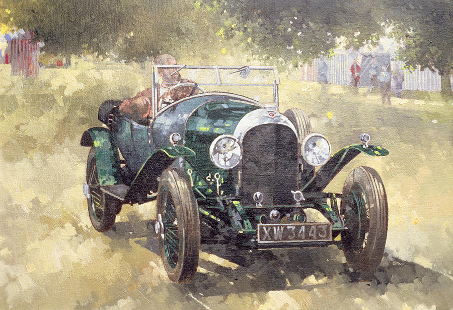 Car Painting - The Green Bentley at Althorp by Peter Miller