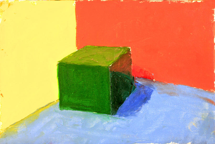 The Green Cube Painting by David Zimmerman - Fine Art America