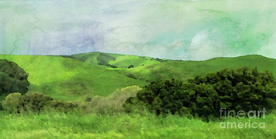 The Green Hills of California Painting by Jacklyn Duryea Fraizer