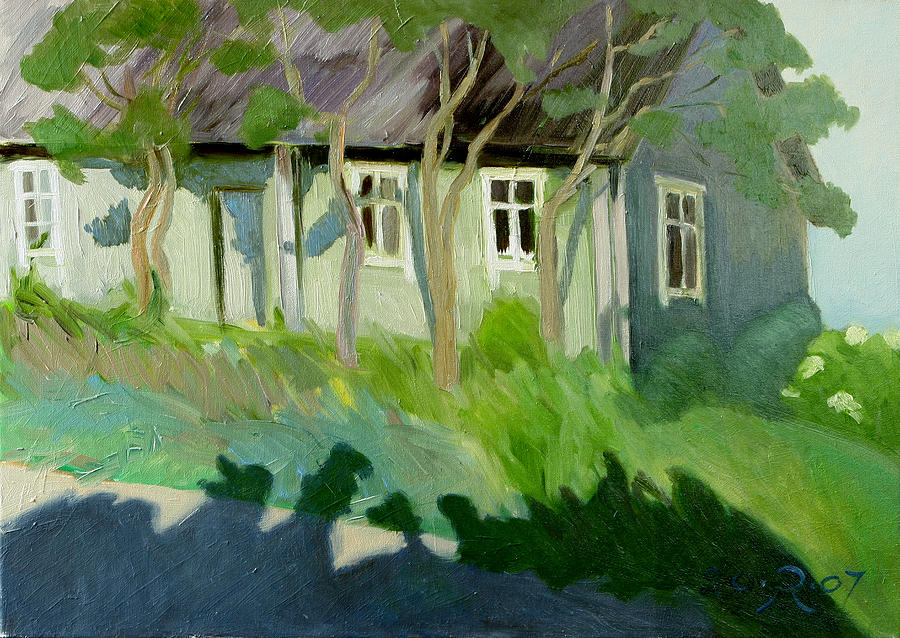 The green house Painting by Raimonda Jatkeviciute-Kasparaviciene 