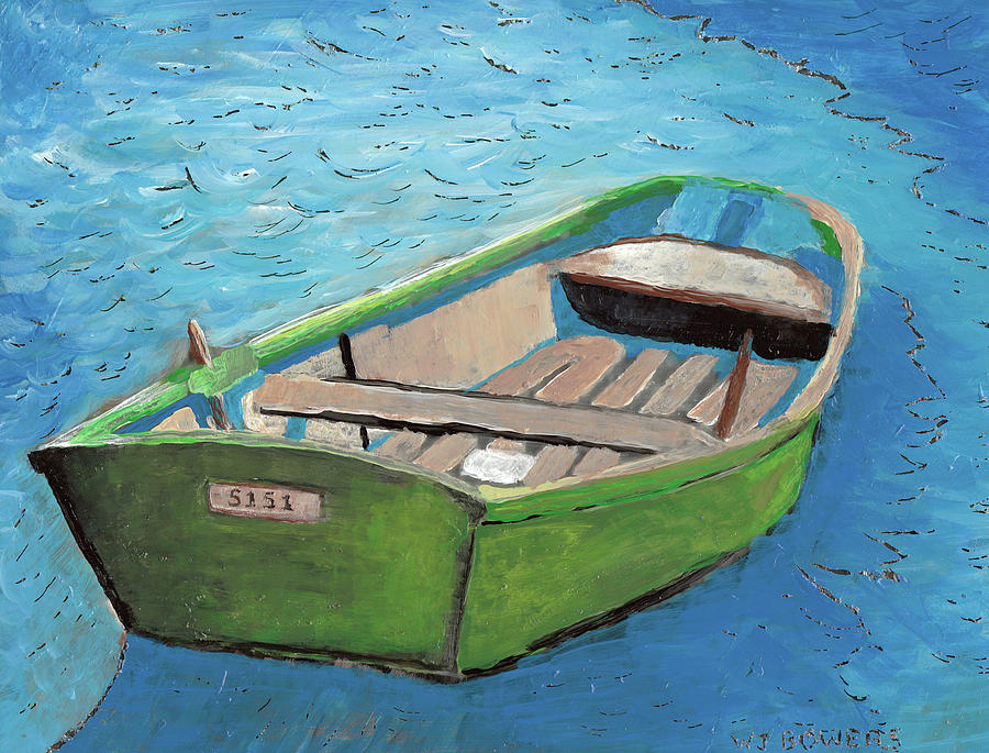 The Green Rowboat Painting by William Bowers