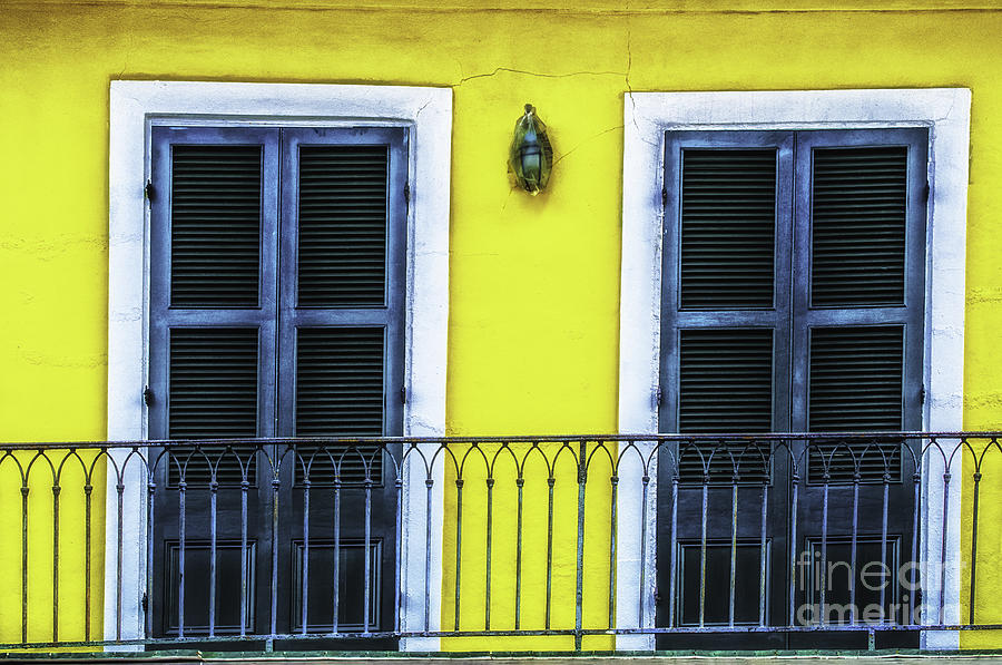 The Green Shutters On The Balcony Photograph by Frances Ann Hattier
