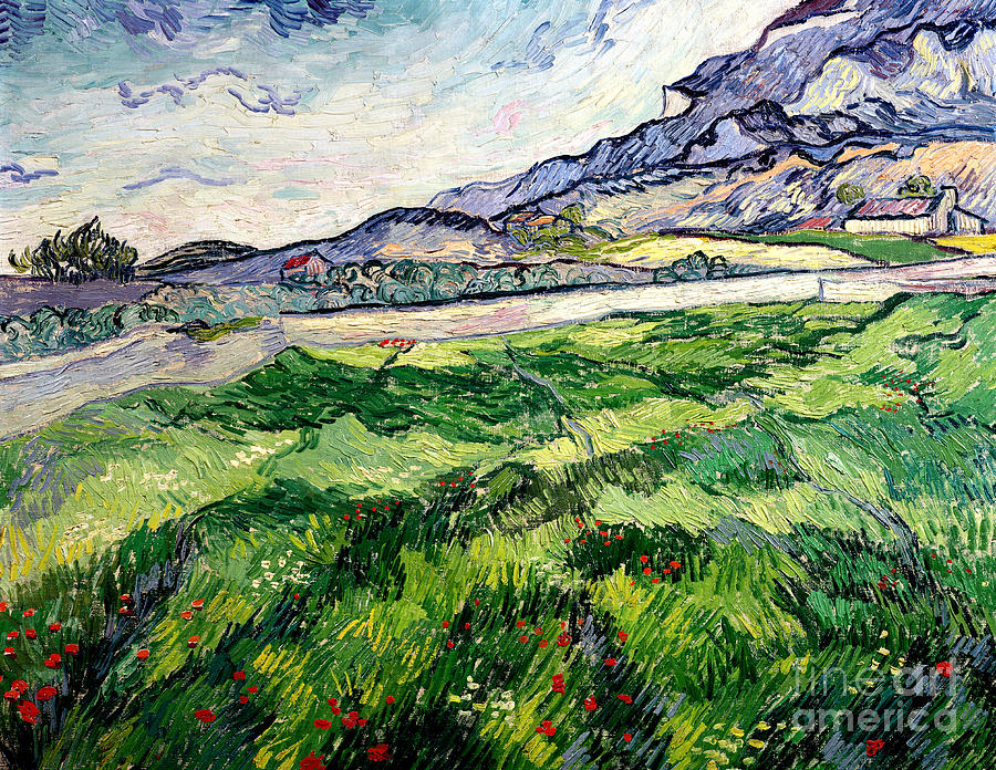 Vincent Van Gogh Painting - The Green Wheatfield behind the Asylum by Vincent van Gogh