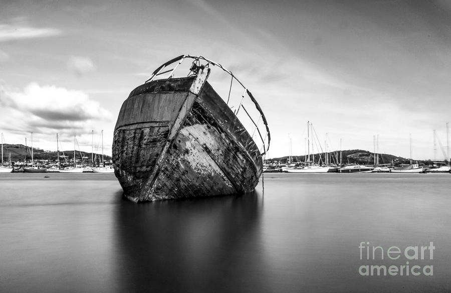 Black And White Digital Art - The Grey Lady Conwy by Chris Evans