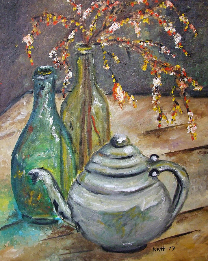 The Grey Tea Pot Painting by Katt Yanda