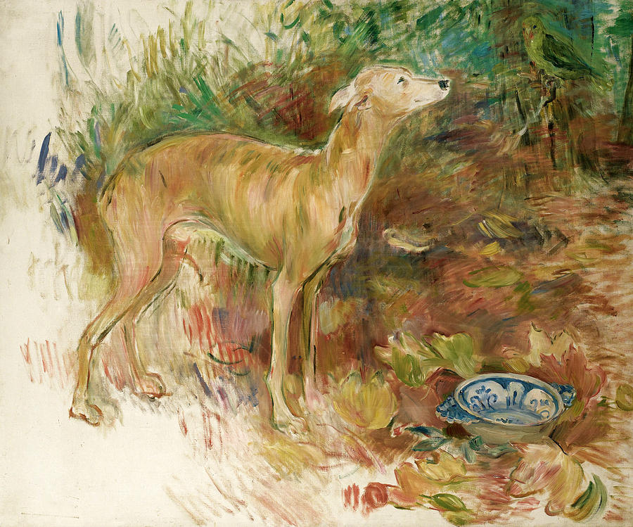 Berthe Morisot Painting - The Greyhound Laerte by Berthe Morisot