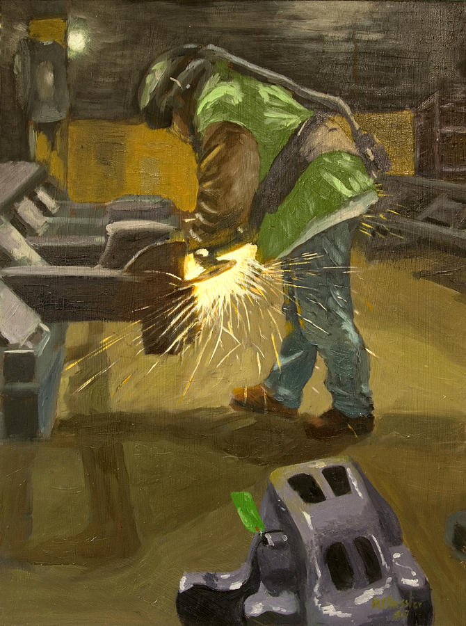 Industrial Painting - The Grinder by Martha Ressler