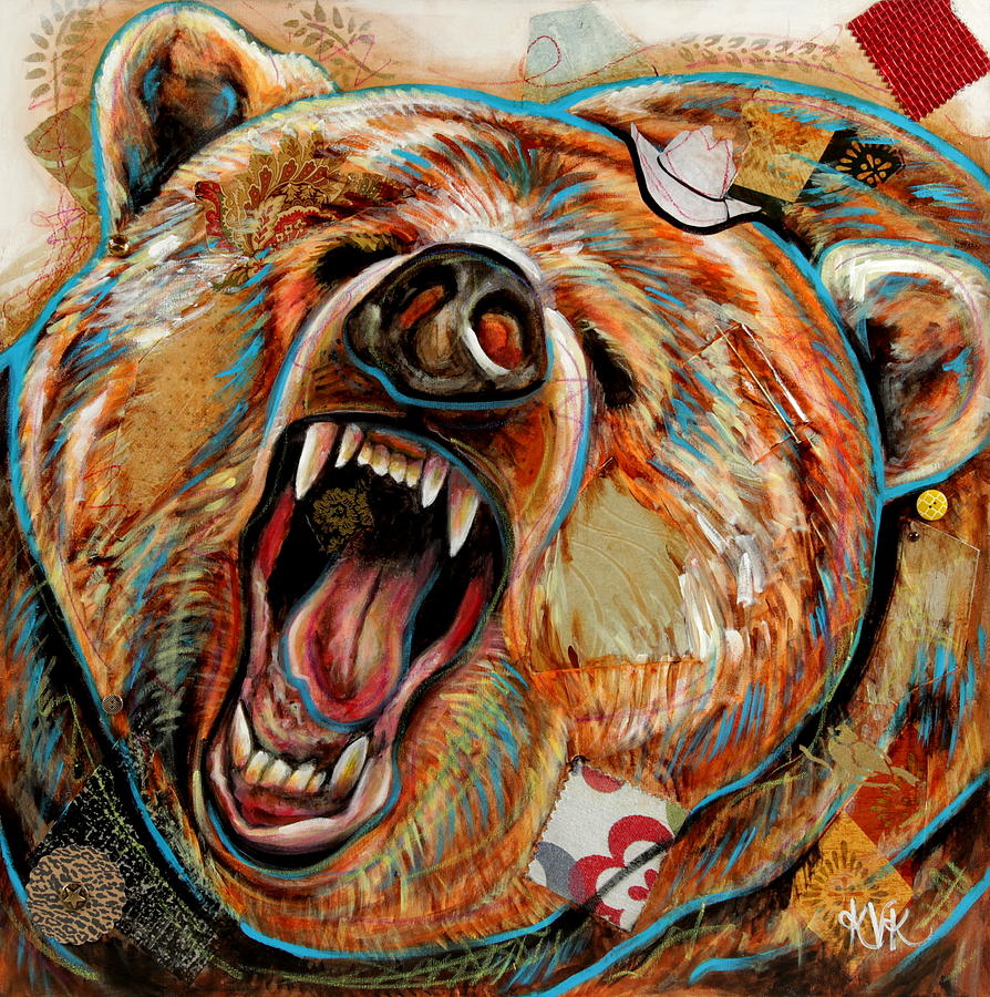 The Grizzly Bear Mixed Media by Katia Von Kral